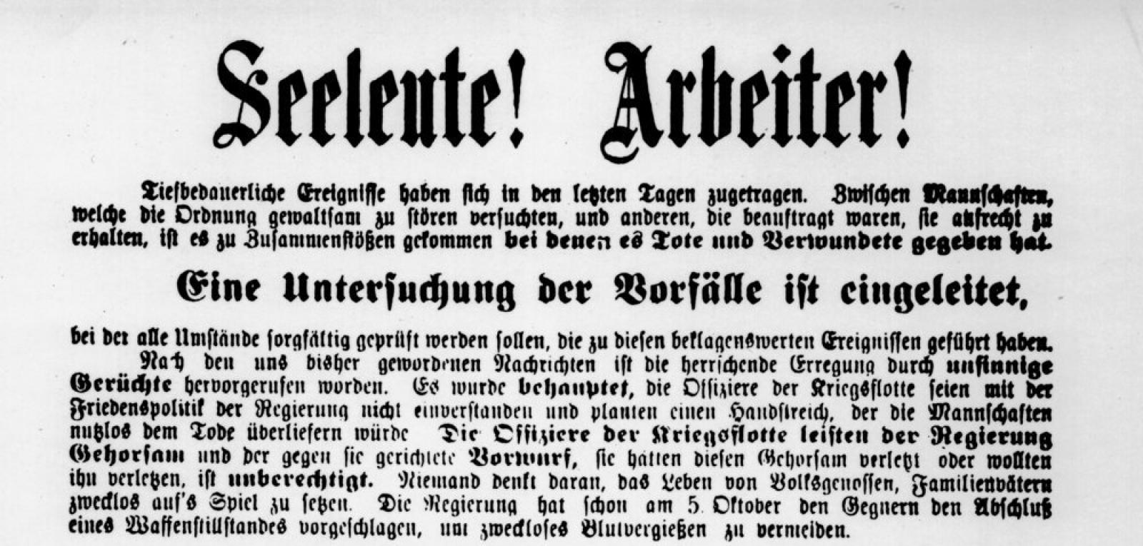 Aufruf von Max von Baden und Scheidemann