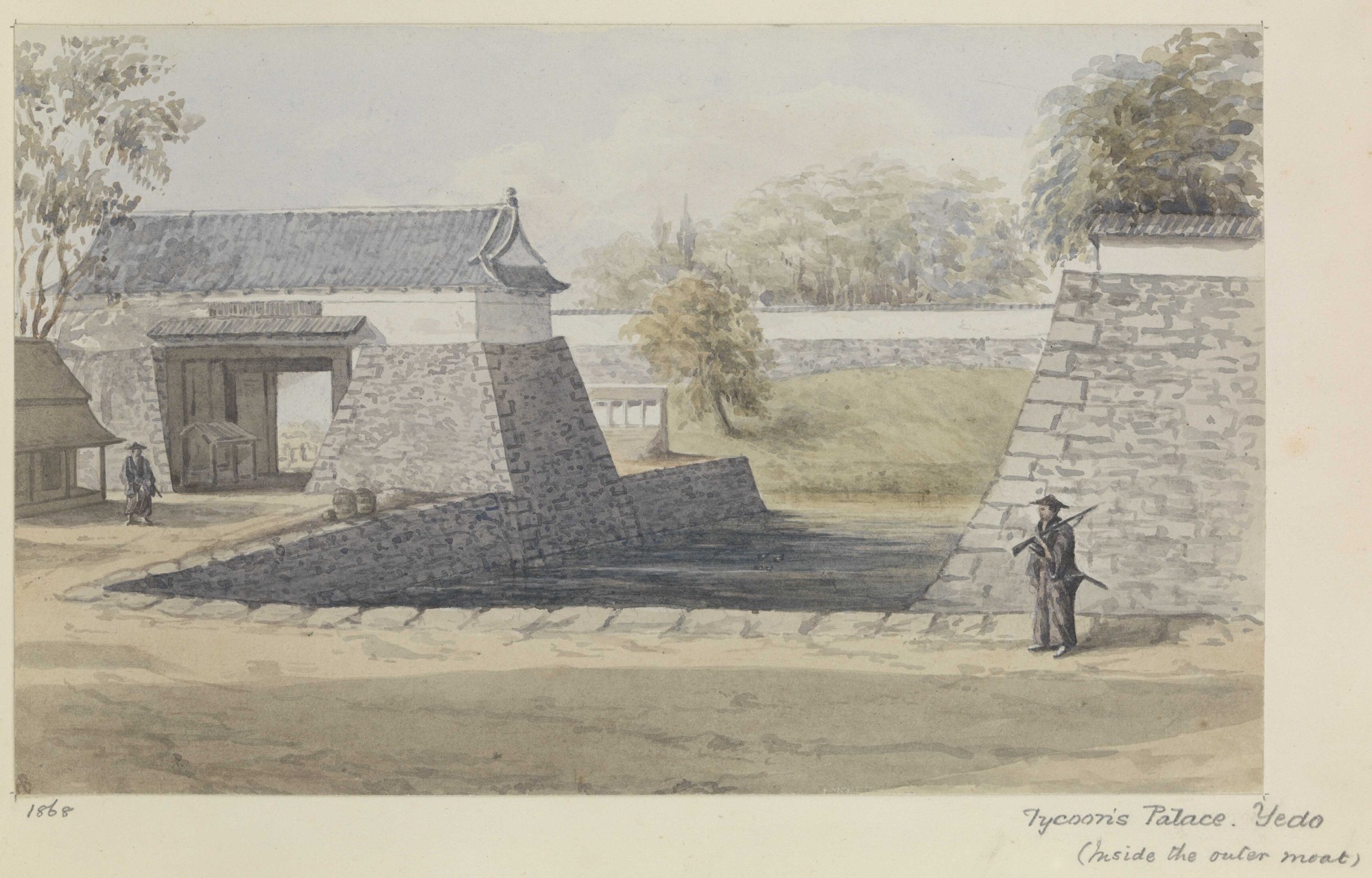 Palast in Edo · Zeichnung 1868