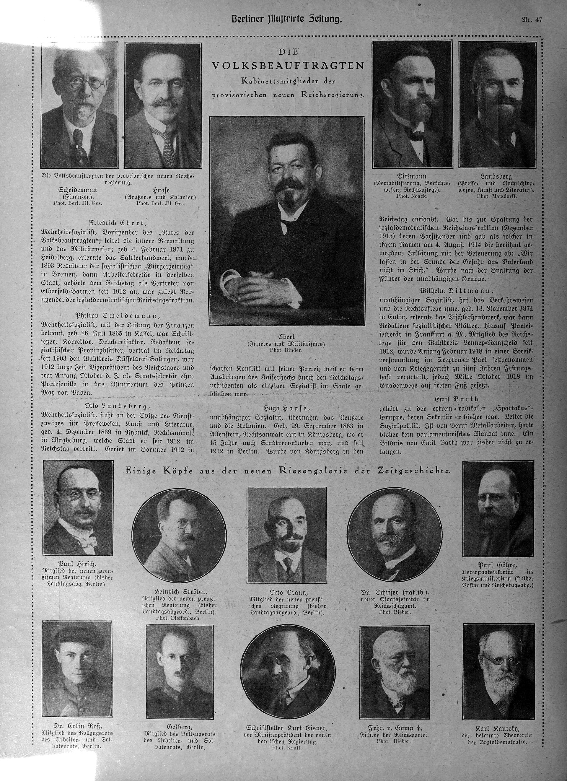 Berliner Illustrirte Zeitung: „Die Volksbeauftragten“