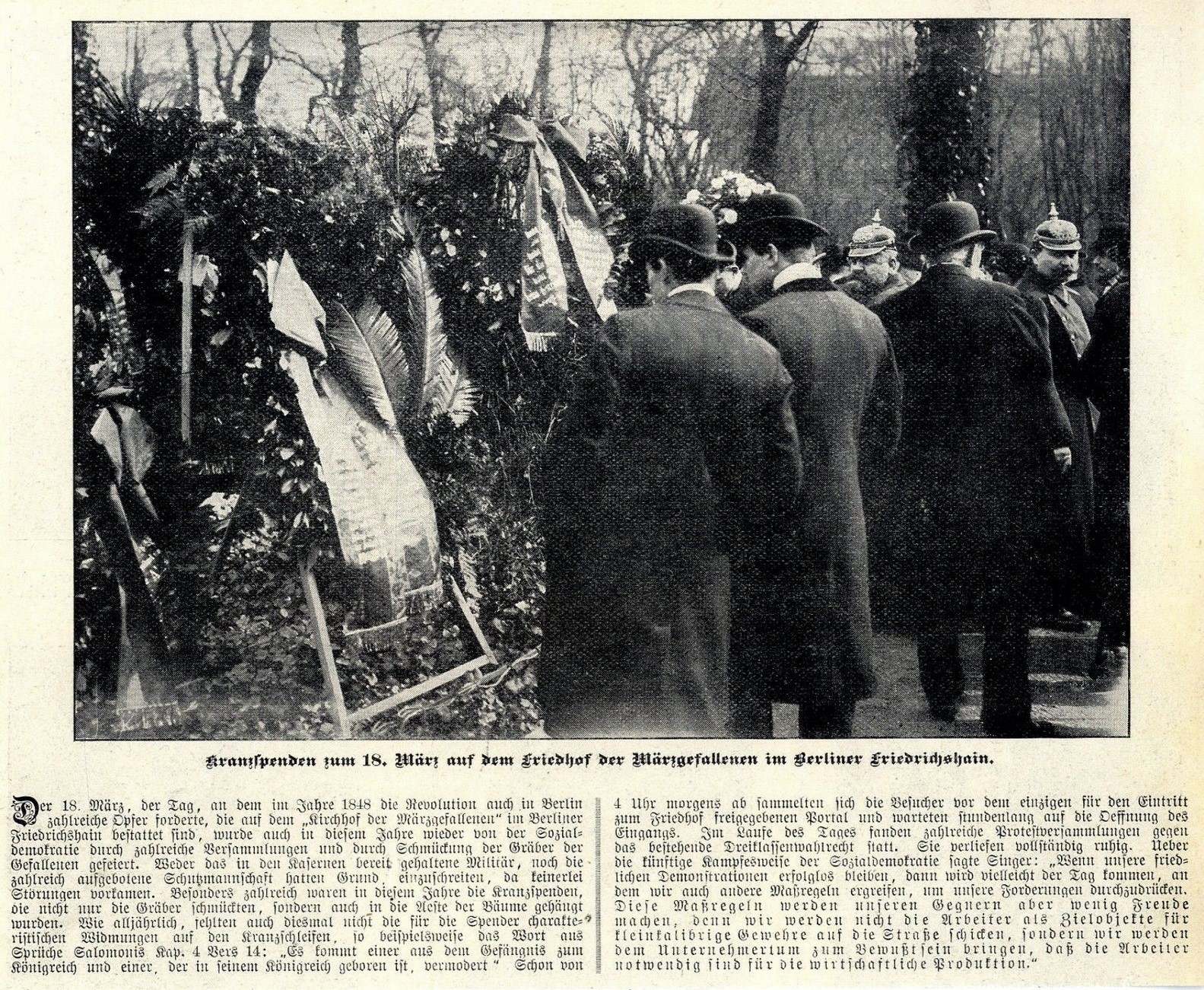 Kränze zum 18. März · Foto 1906
