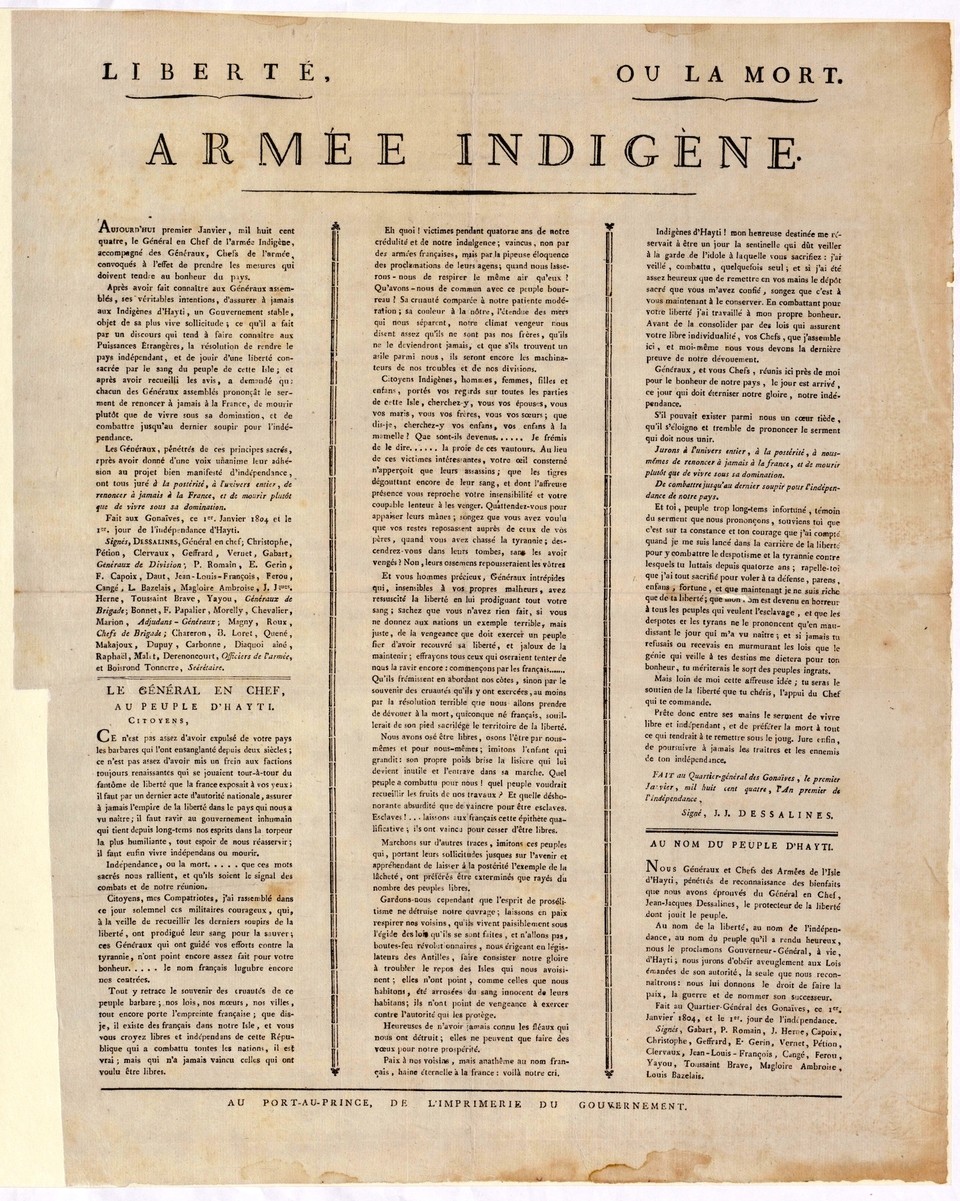 Haitianische Unabhängigkeitserklärung · 1804