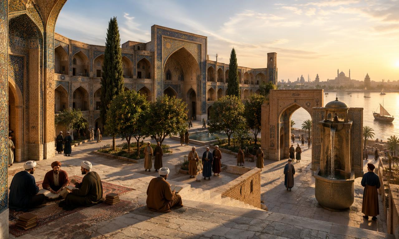 KI-Szene: Hof der Madrasa