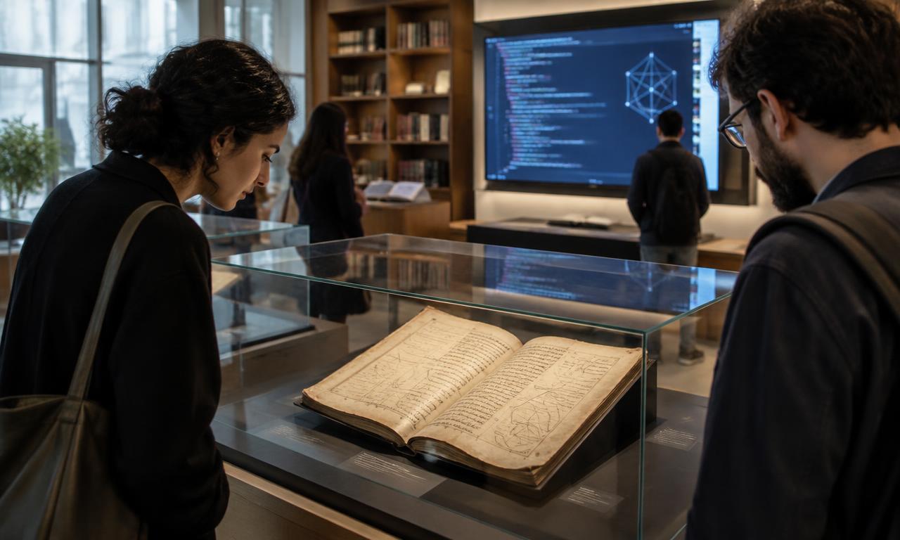 KI-Szene: Handschrift in der Vitrine